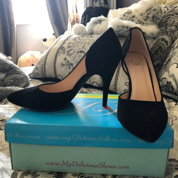Black Suede Heels - Picture 2 of 7